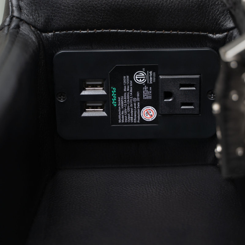 Ebern Designs Fairfax Faux Leather Power Reclining Home Theater Seating